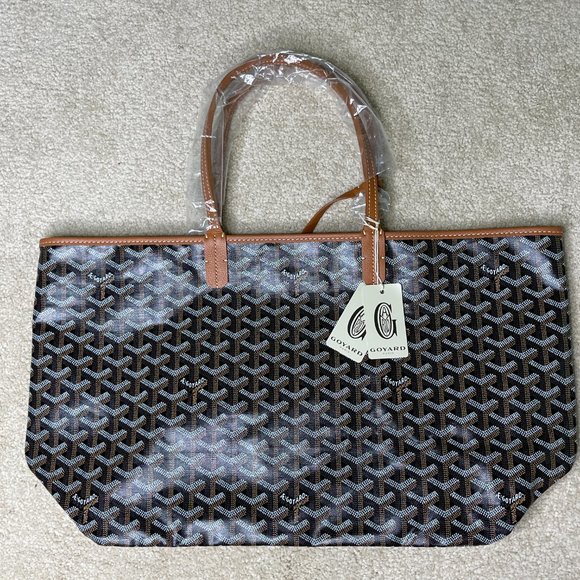 Goyard PM Saint Louis Black/Tan Classic Tote - New with Tags - Picture 3 of 9